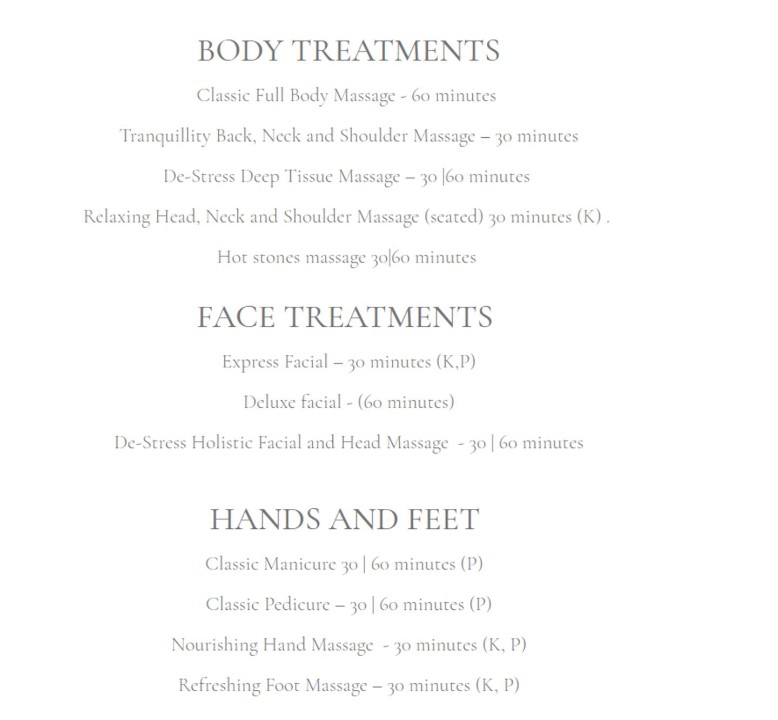 Treatments - The Spa Cabin