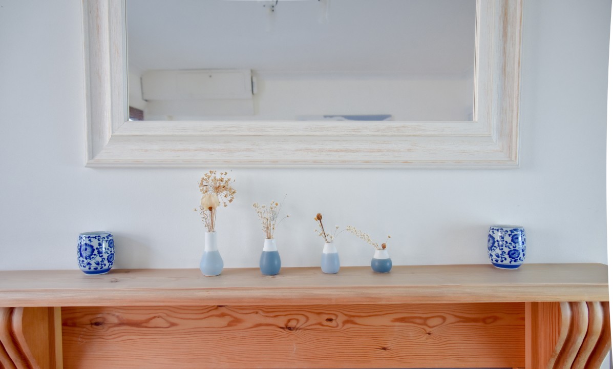 fireplace with ornaments