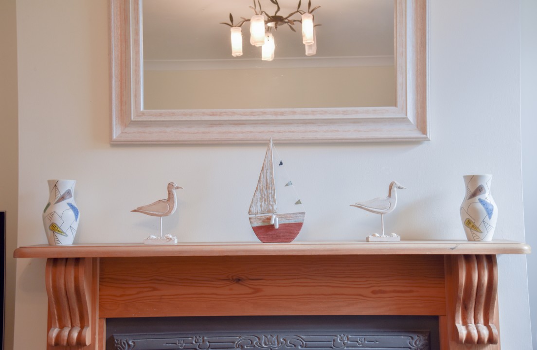 living room with fireplace